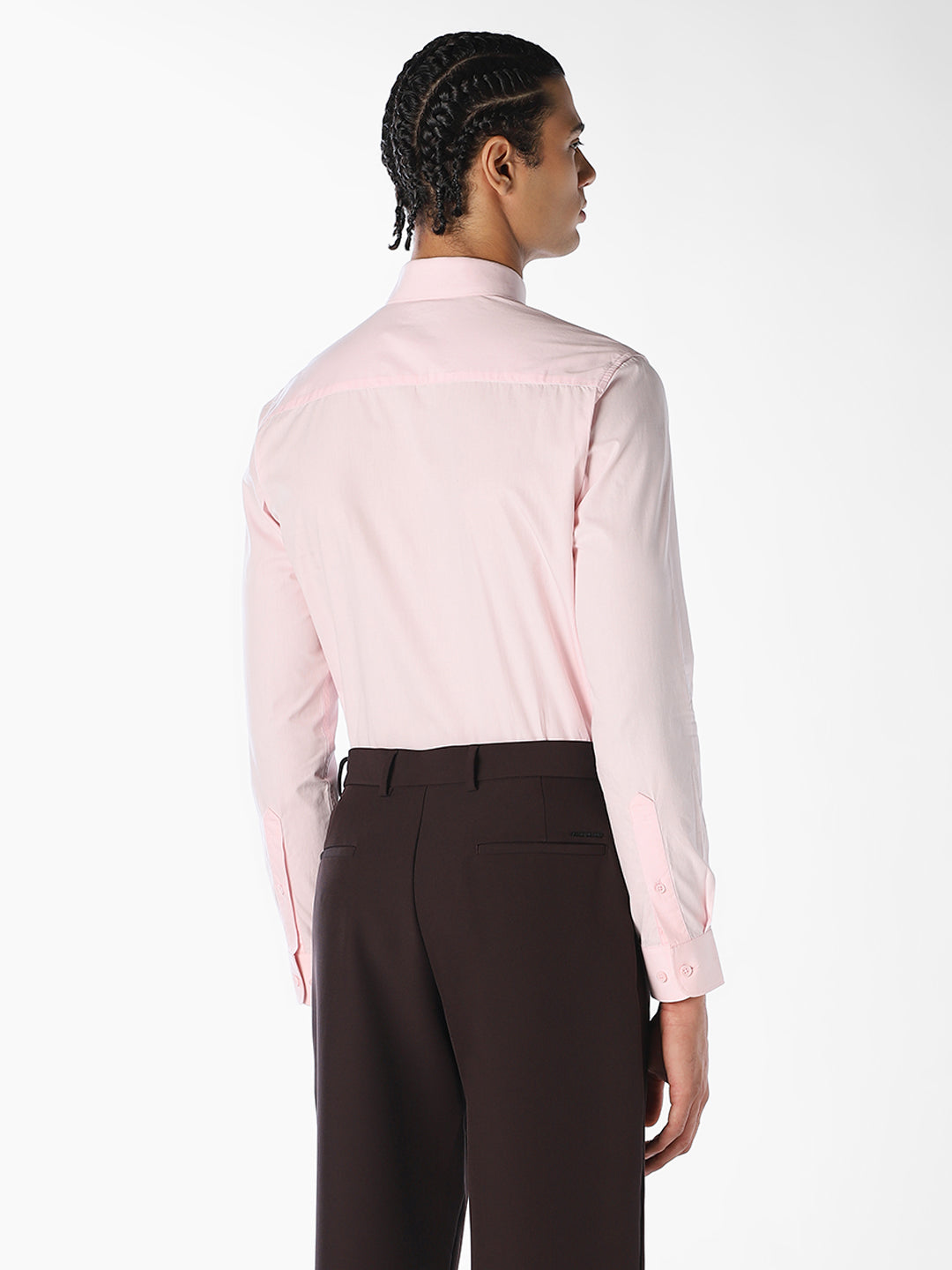 Light Pink Cotton Slim Fit Shirt