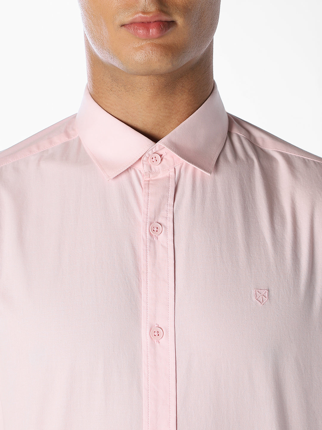 Light Pink Cotton Slim Fit Shirt