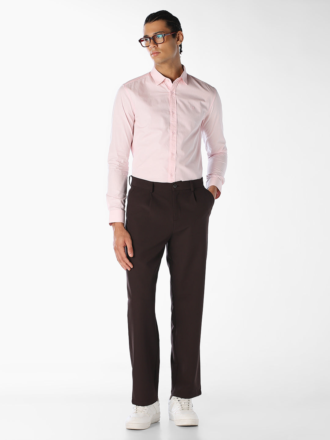 Light Pink Cotton Slim Fit Shirt