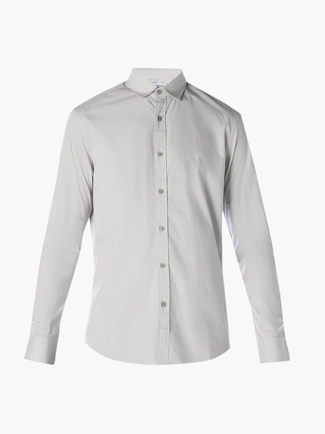 Grey Cotton Slim Fit Shirt