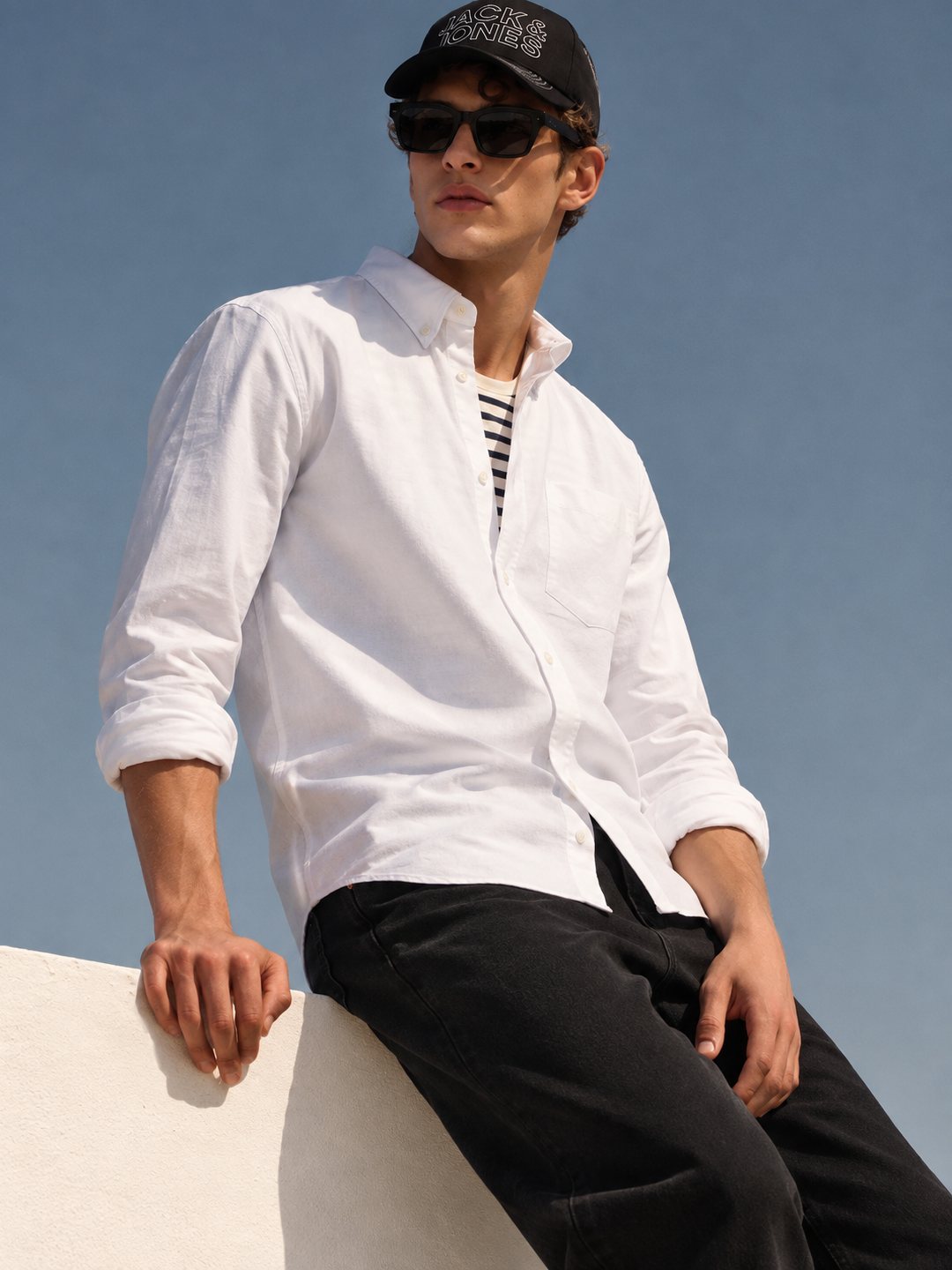 White Cotton Regular Fit Shirt