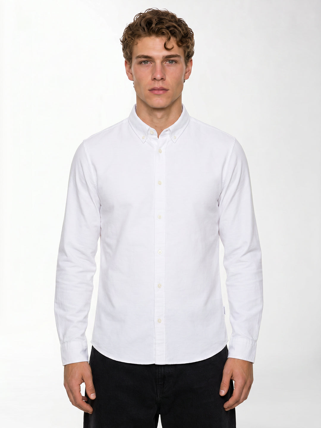 White Cotton Regular Fit Shirt