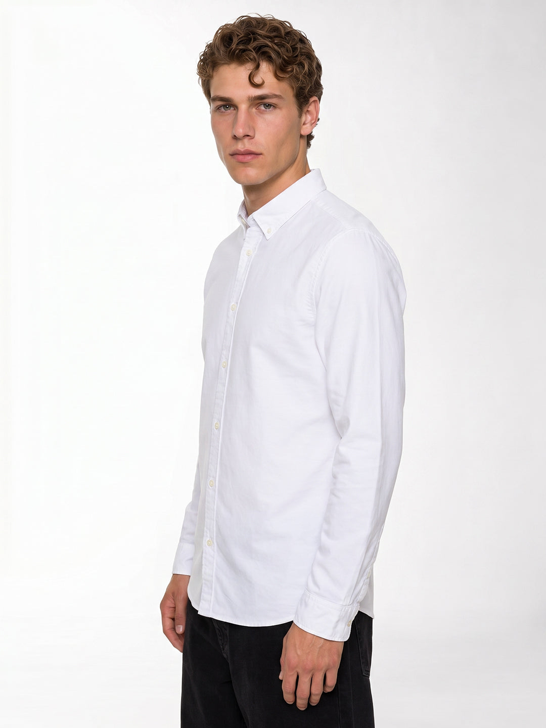 White Cotton Regular Fit Shirt