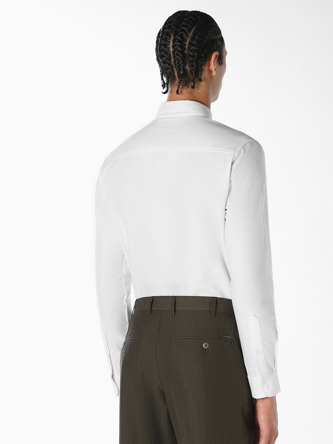 White Cotton Regular Fit Shirt