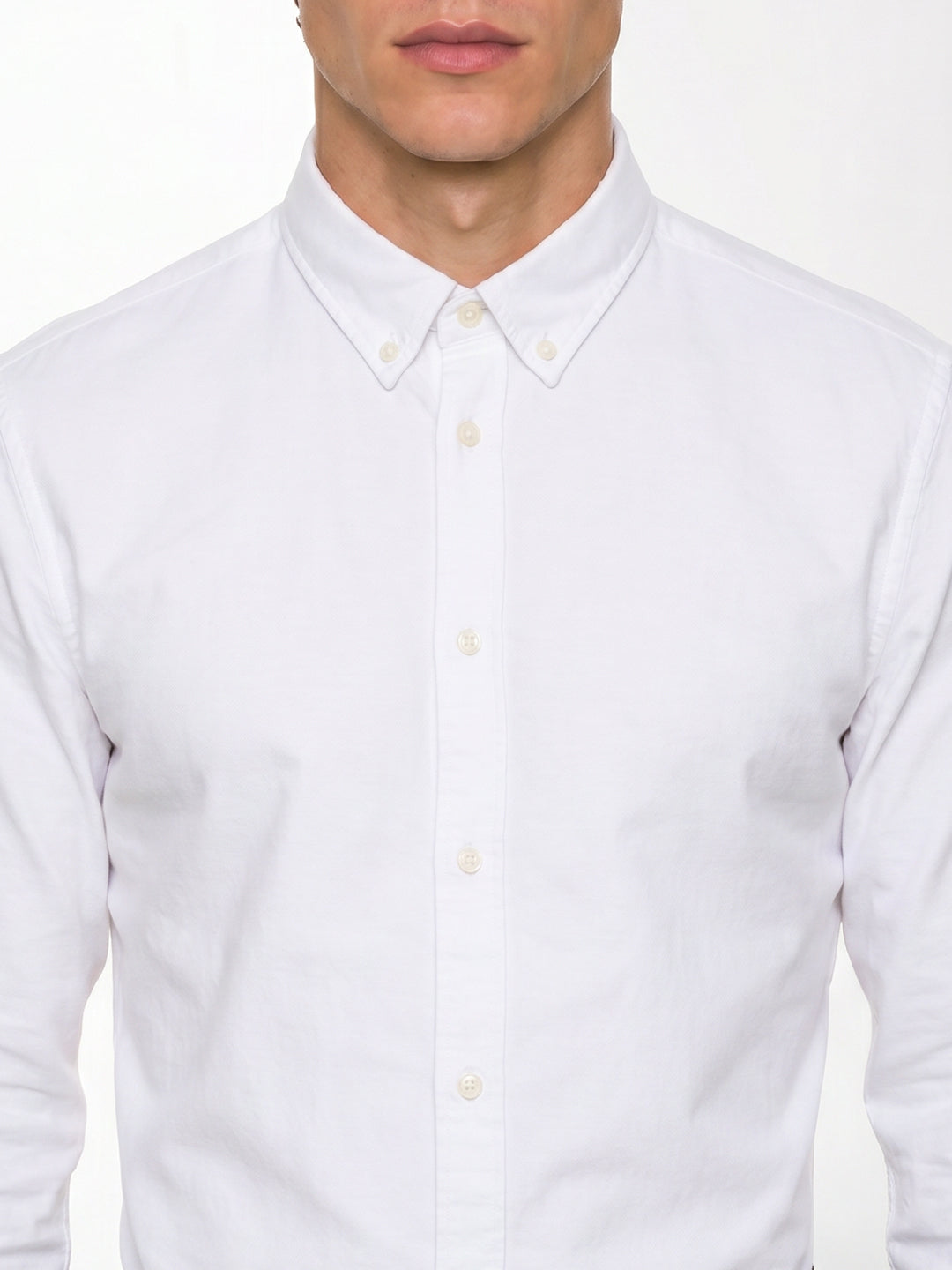 White Cotton Regular Fit Shirt