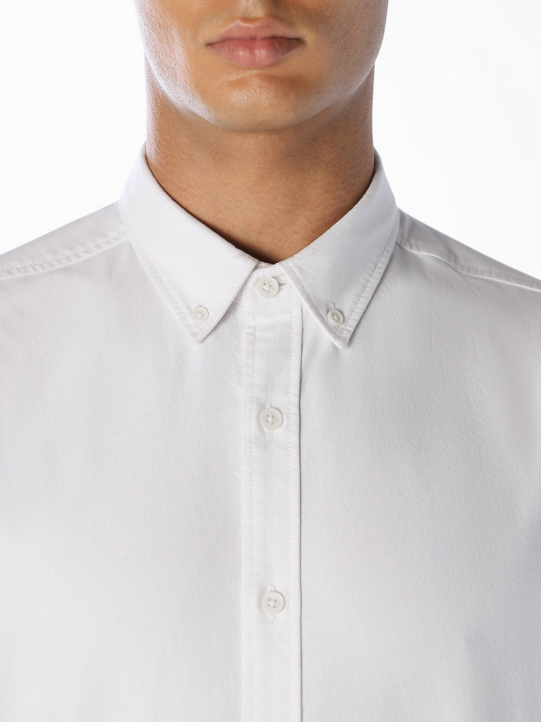 White Cotton Regular Fit Shirt