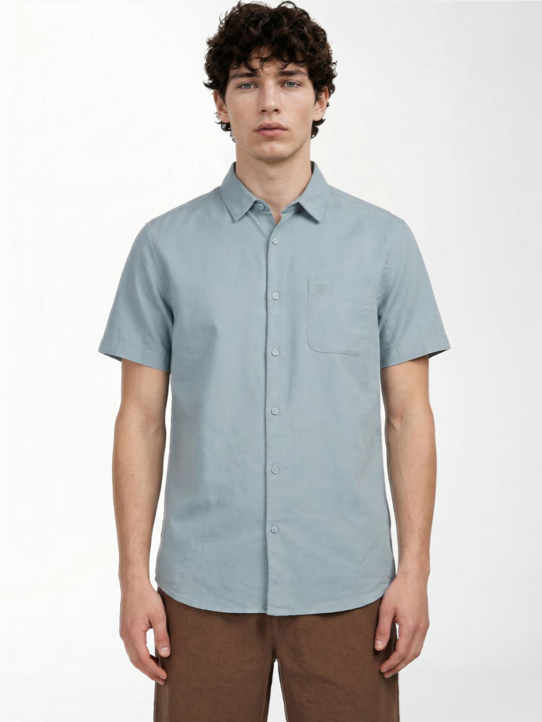 Grey Linen Blend Shirt