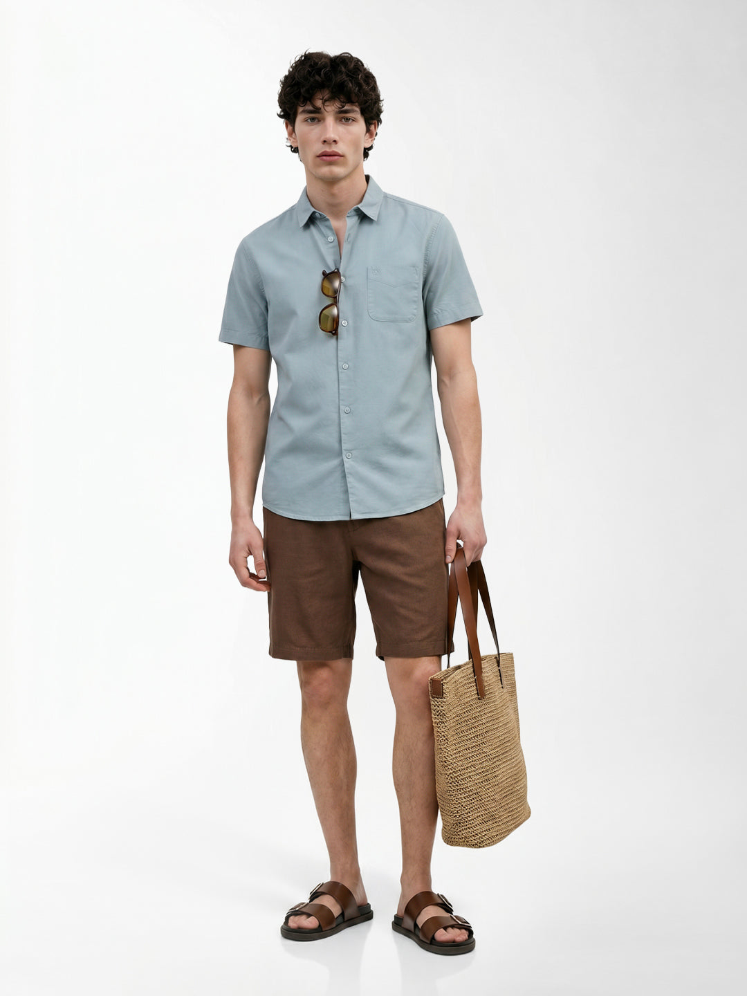 Grey Linen Blend Shirt