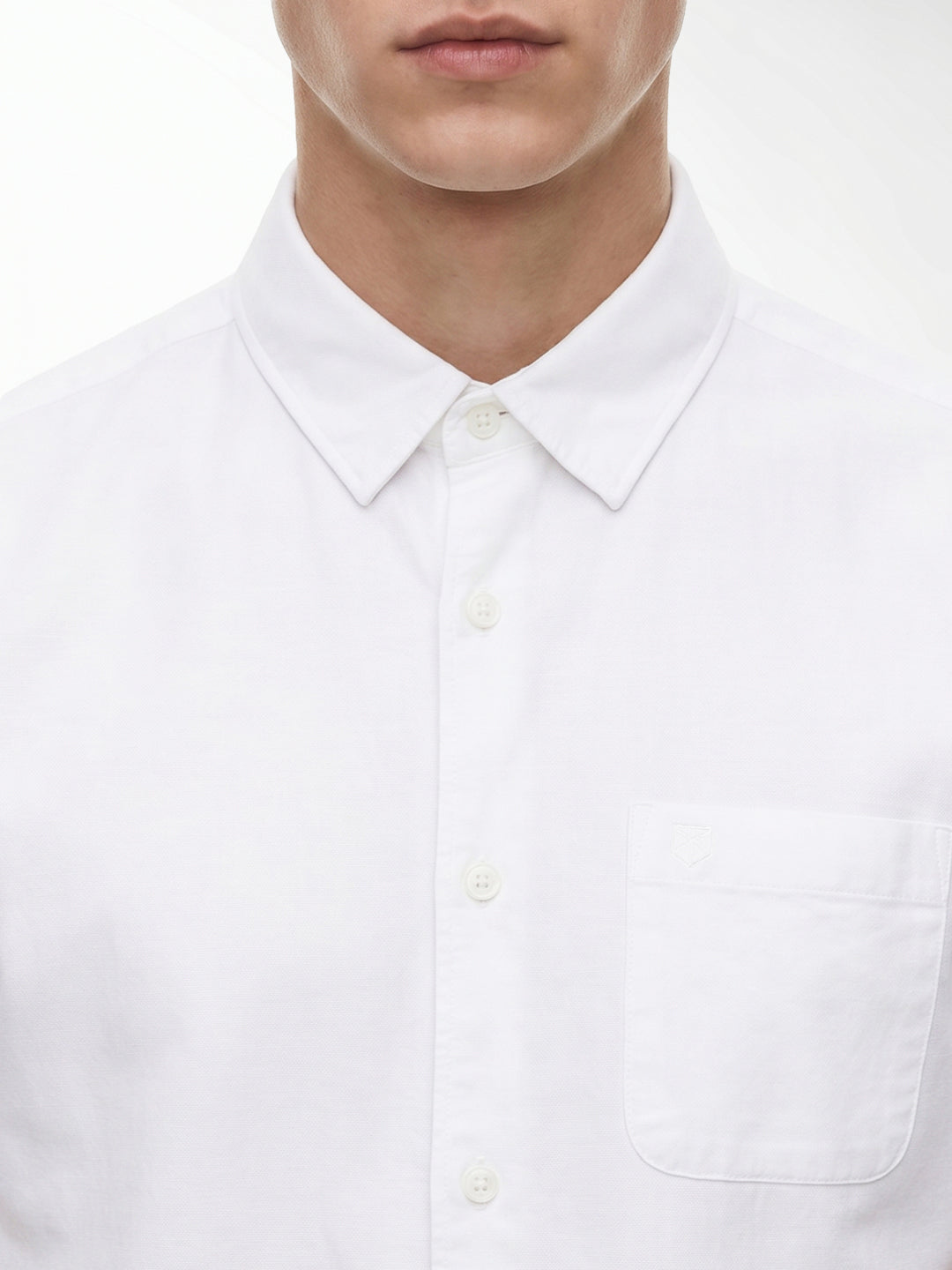 White Linen Blend Shirt