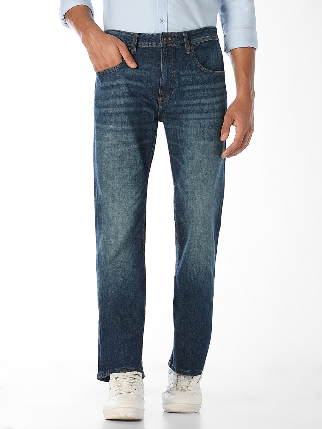Blue Washed Cliff Bootcut Jeans
