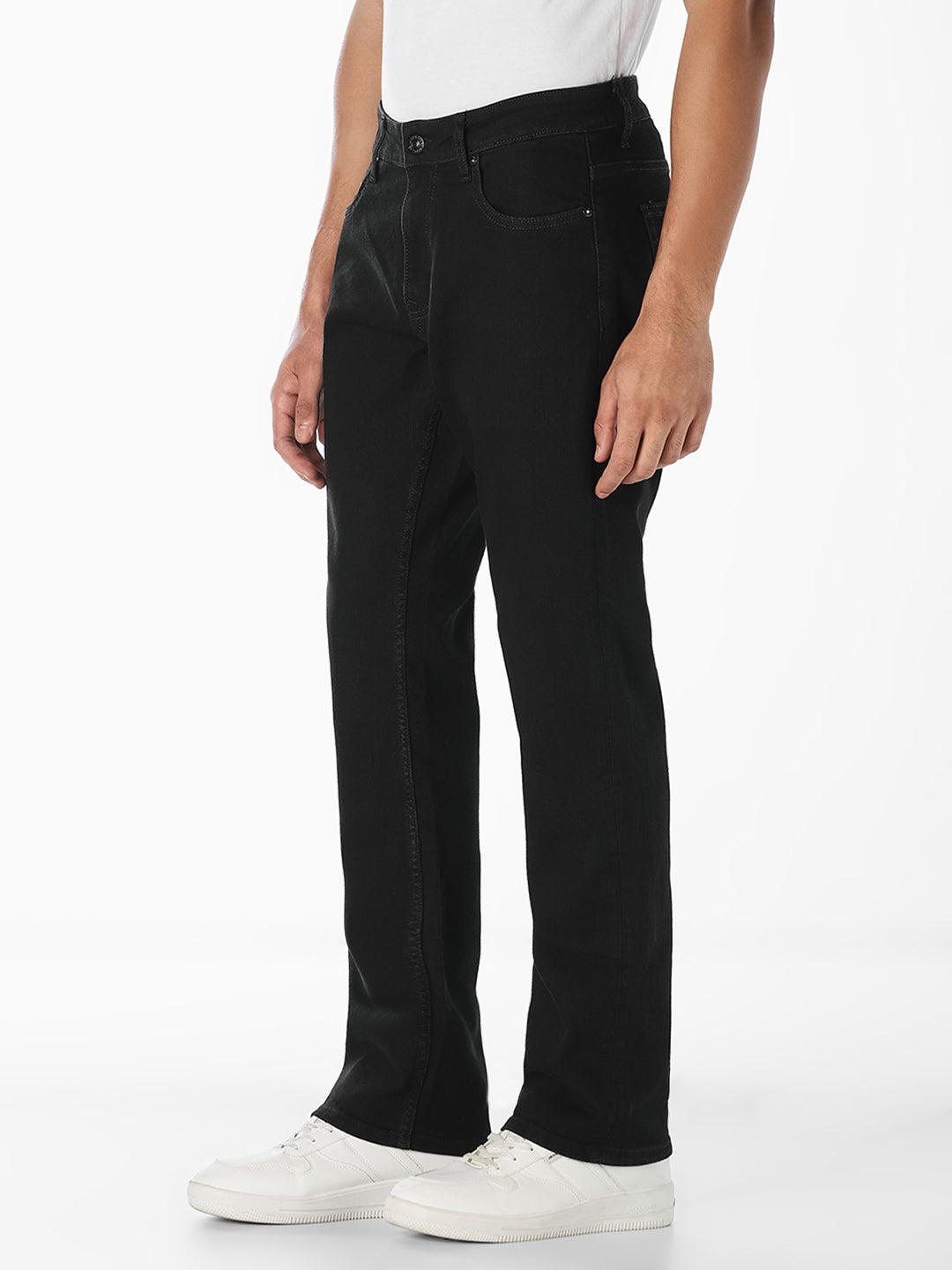 Black Low Rise Clark Regular Fit Jeans