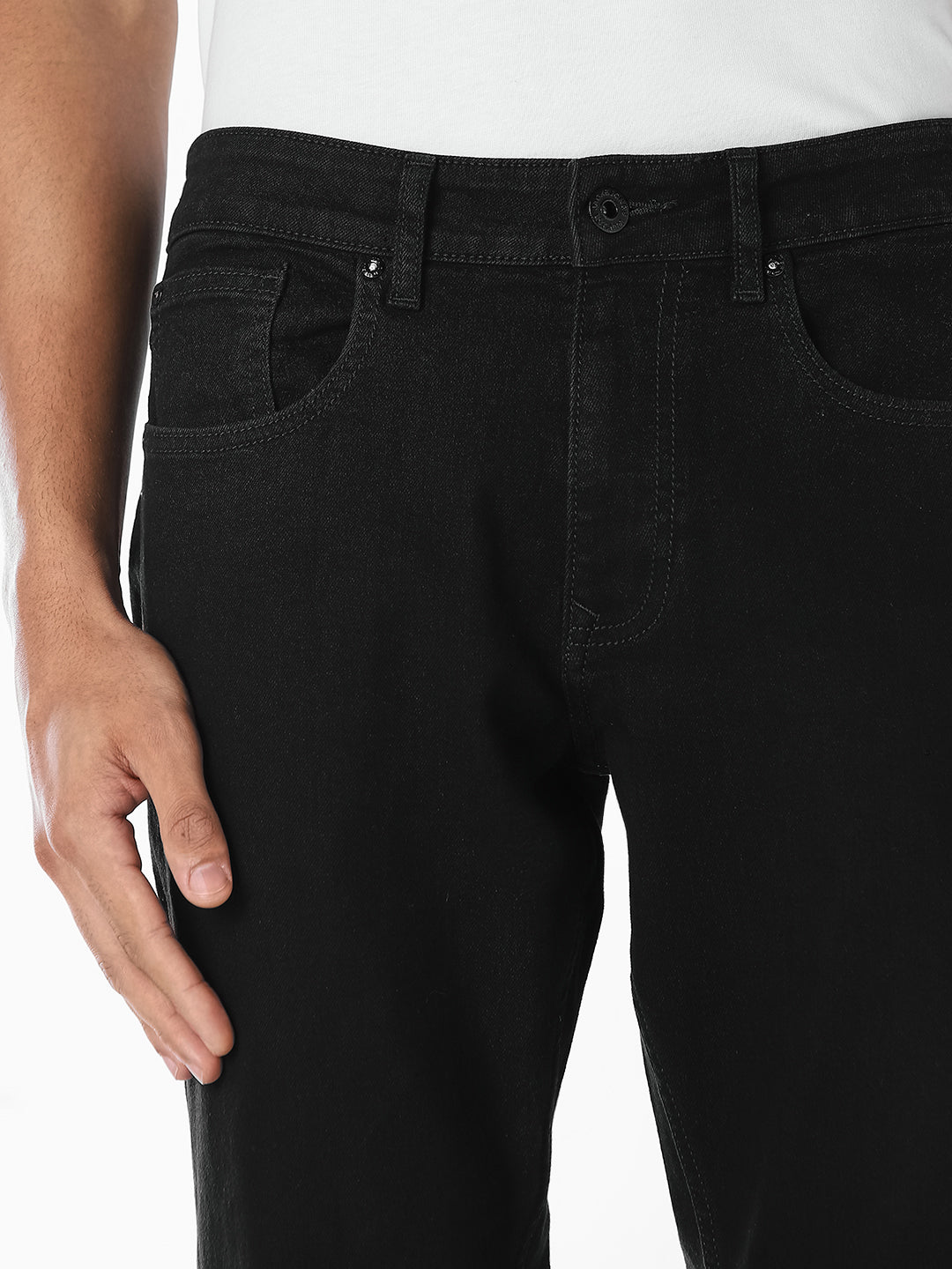 Black 5 Pocket Clark Regular Fit Jeans