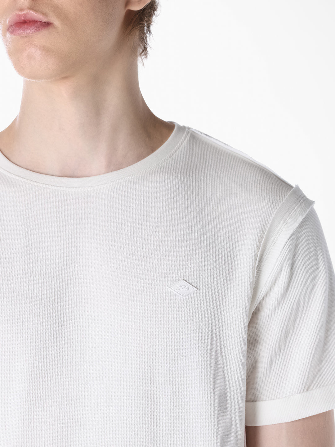 White Cotton Crew Neck T-shirt