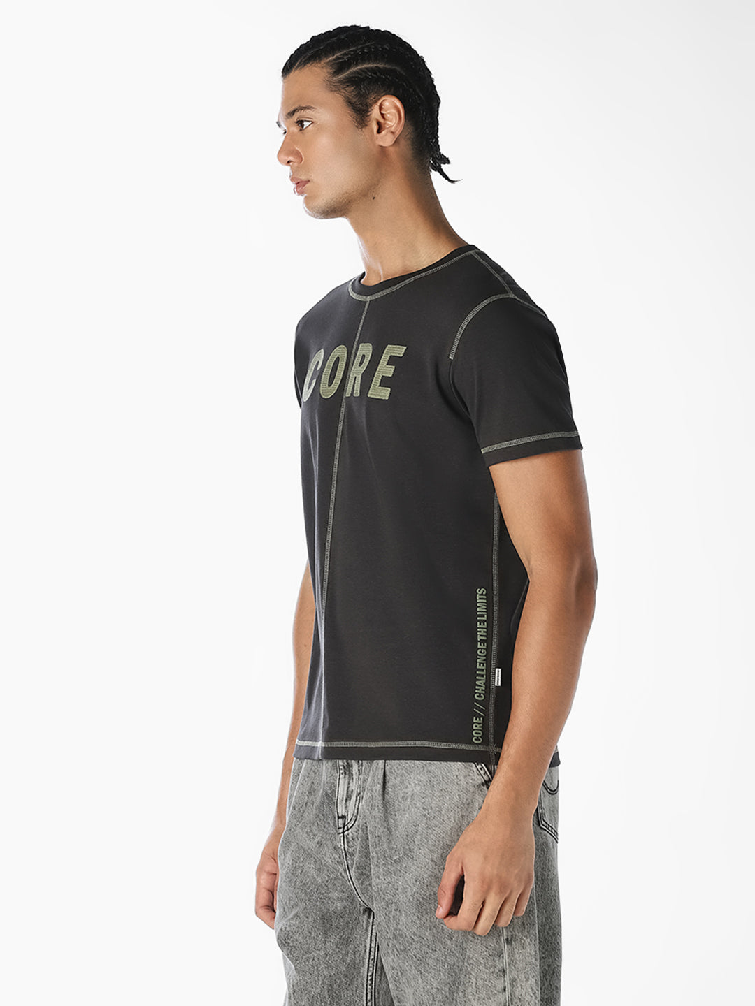 Contrast Stitch Cotton T-shirt