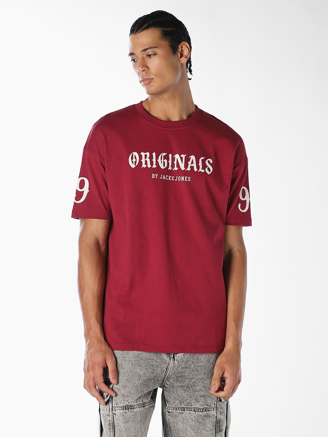 Red Printed Oversized T-shirt