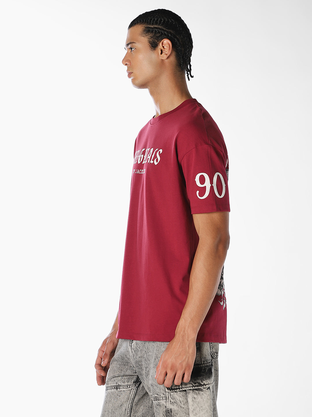 Red Printed Oversized T-shirt
