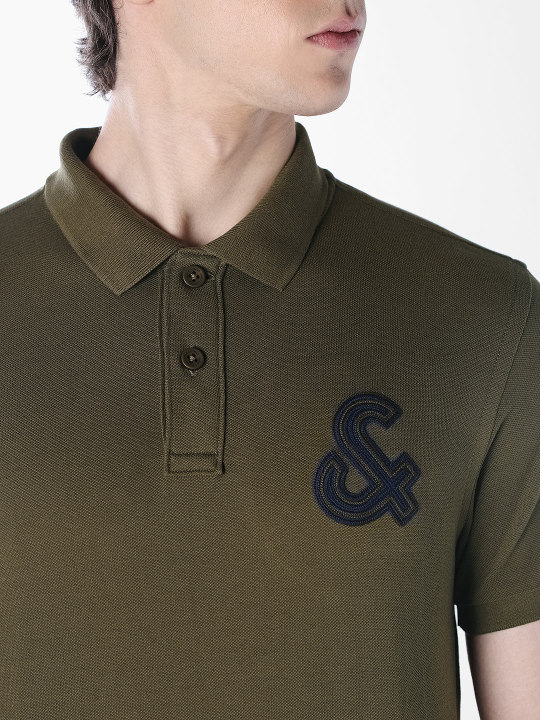 Green Logo Print Polo