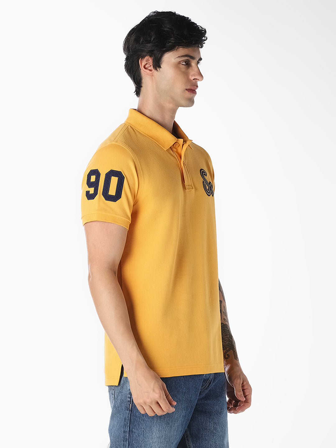 Knitted Cotton Polo - Yellow