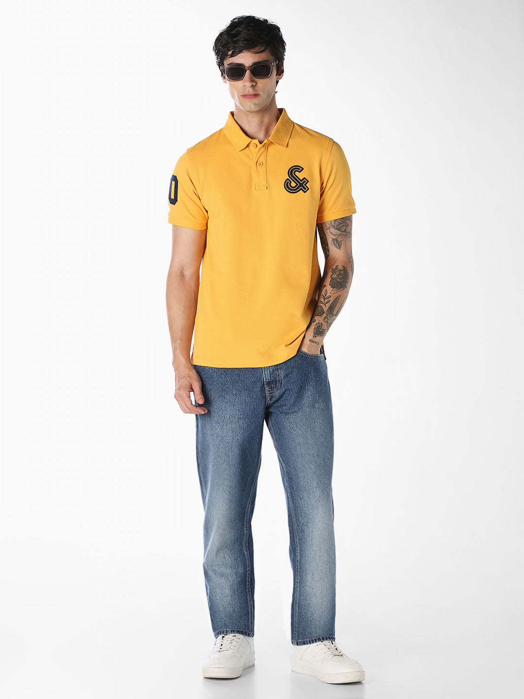 Knitted Cotton Polo - Yellow