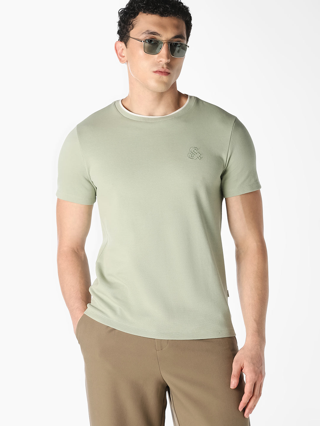 Light Green Crew Neck T-shirt