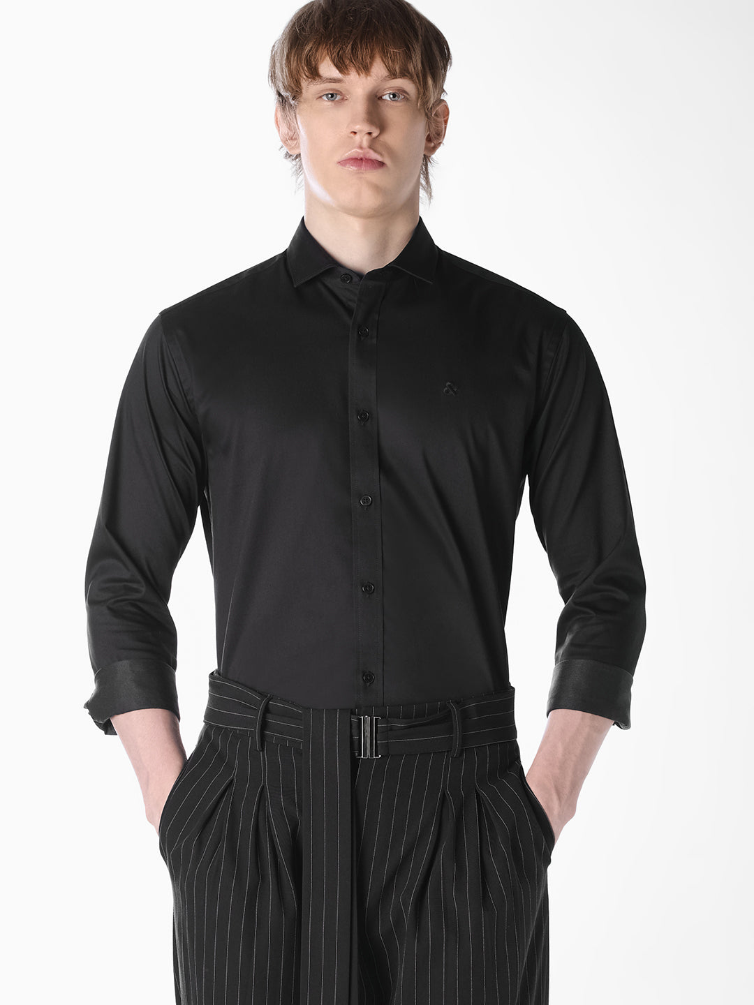 Black Regular-fit twill shirt