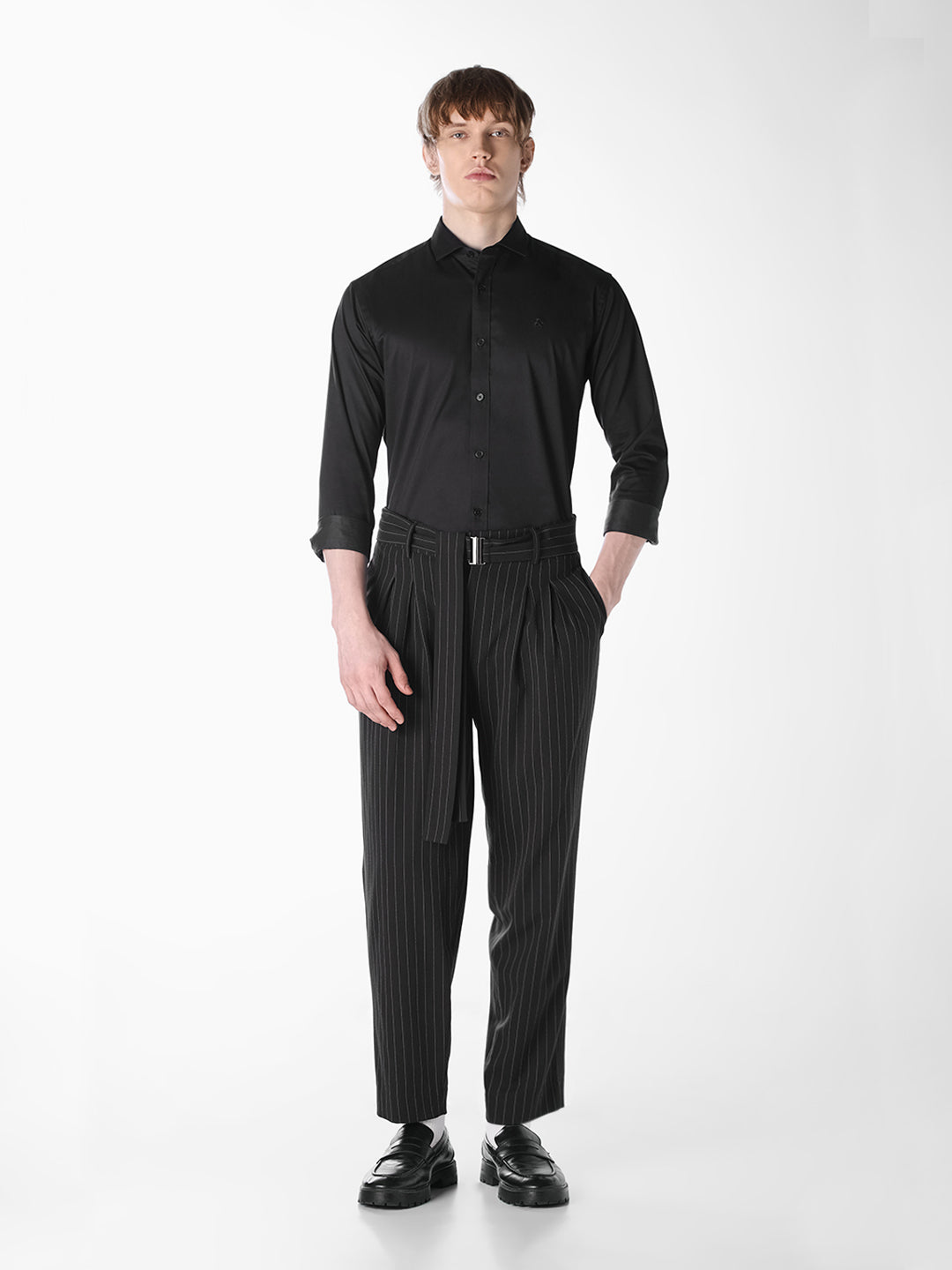 Black Regular-fit twill shirt