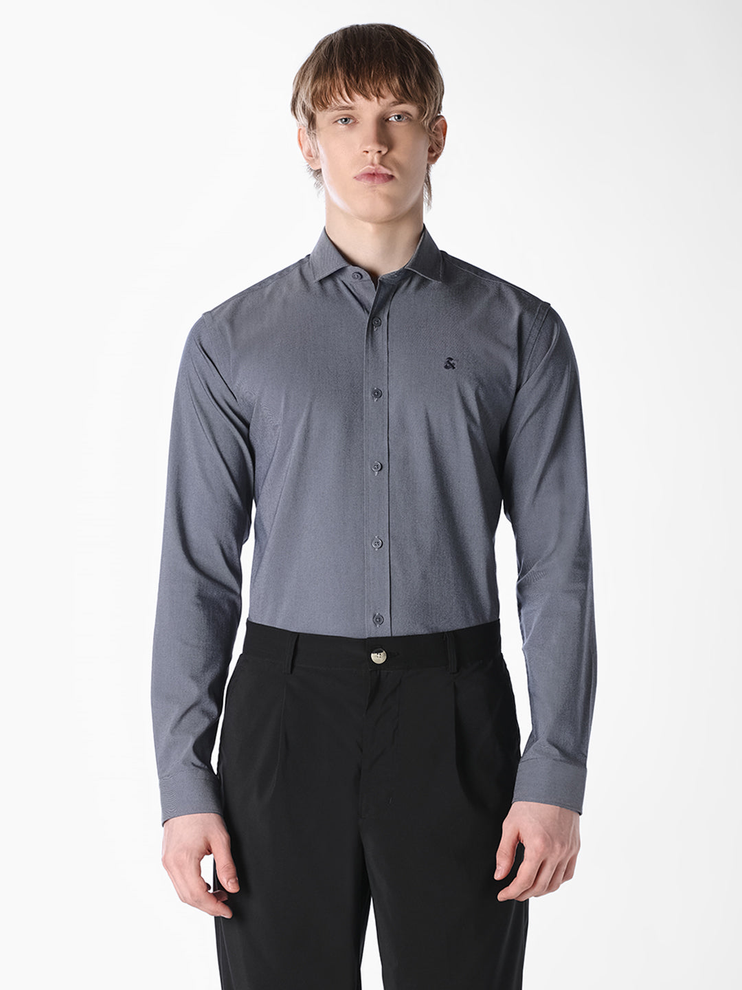Navy Regular-fit twill shirt