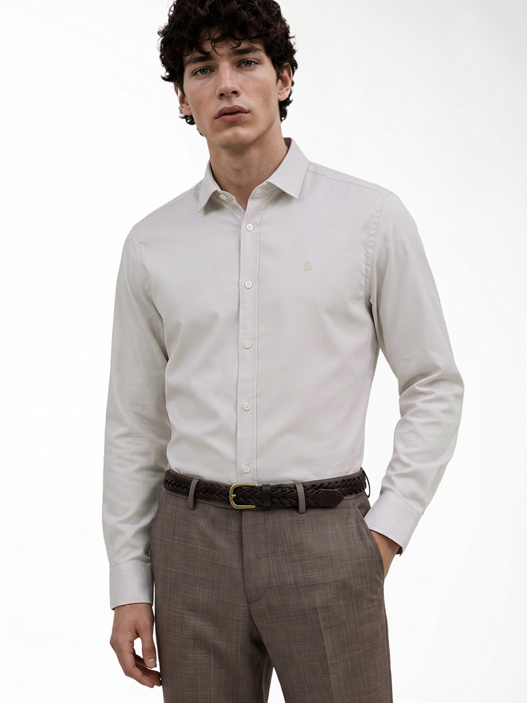 Grey Regular-fit twill shirt