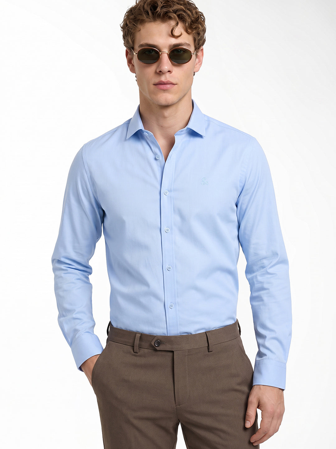 Blue Regular-fit twill shirt