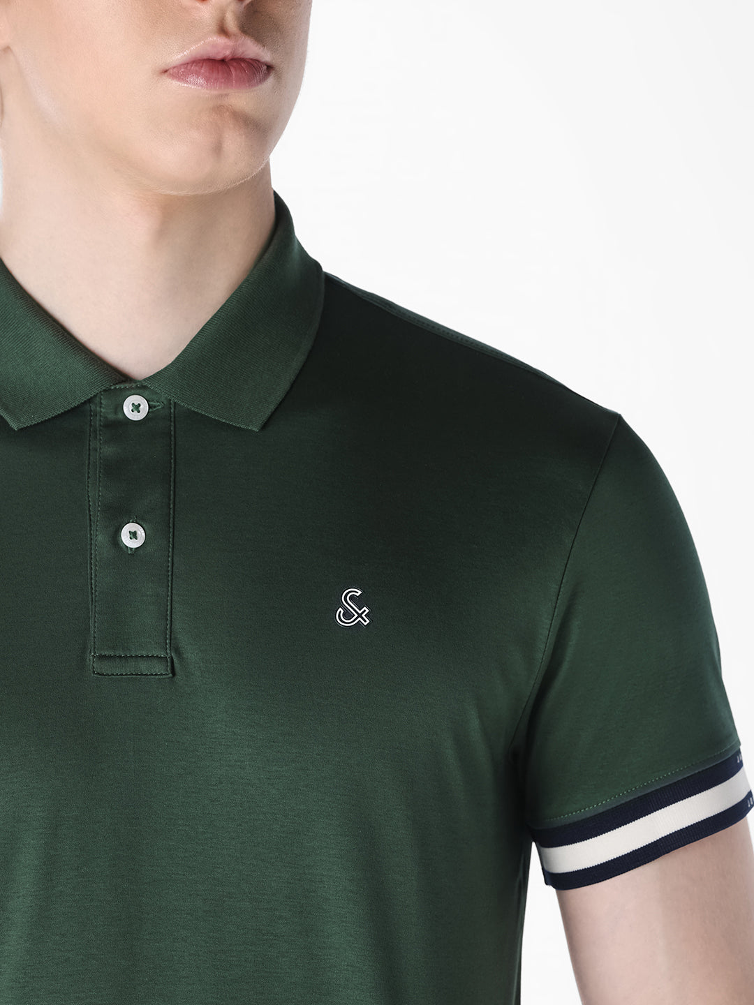 Green Embroidered Logo Polo