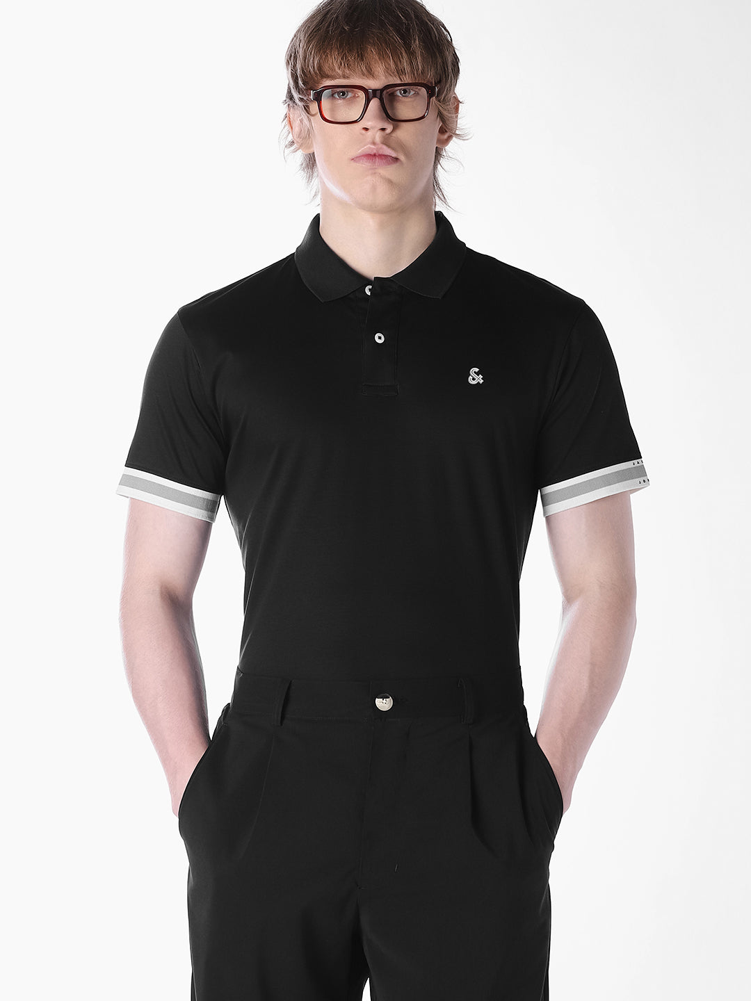 Black Regular Fit polo