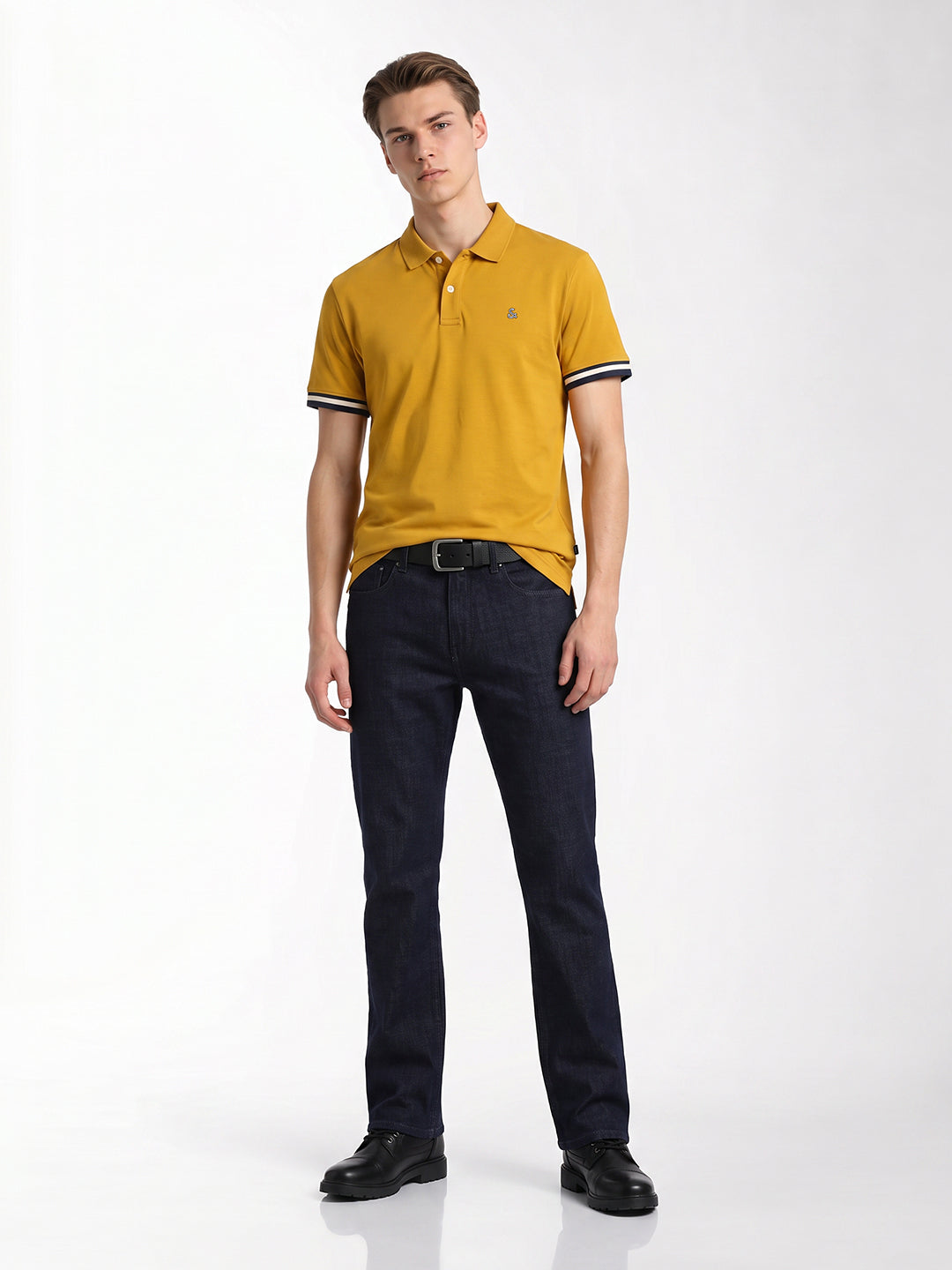 Brown Embroidered Logo Polo