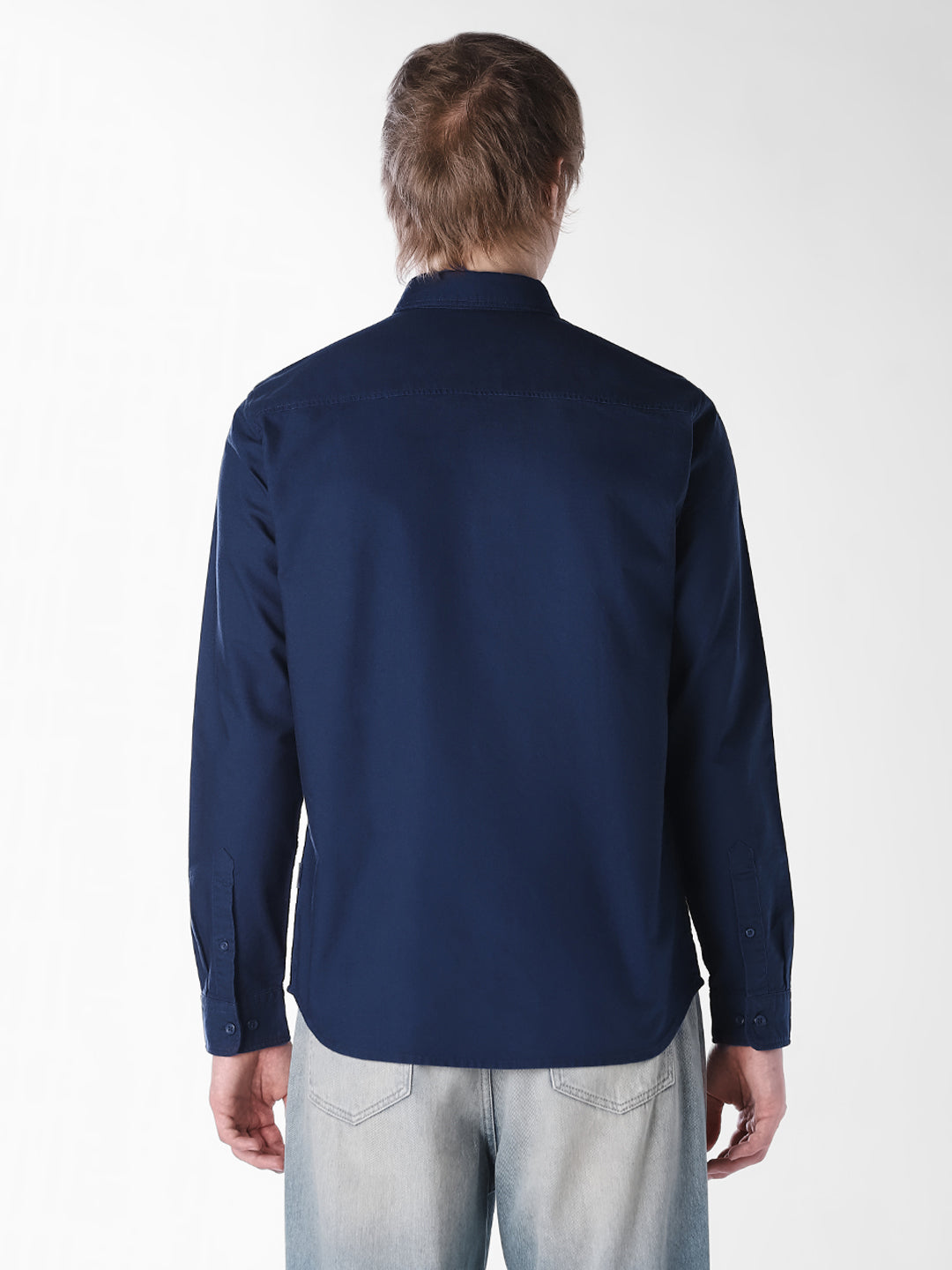White Embroidered Regular Fit