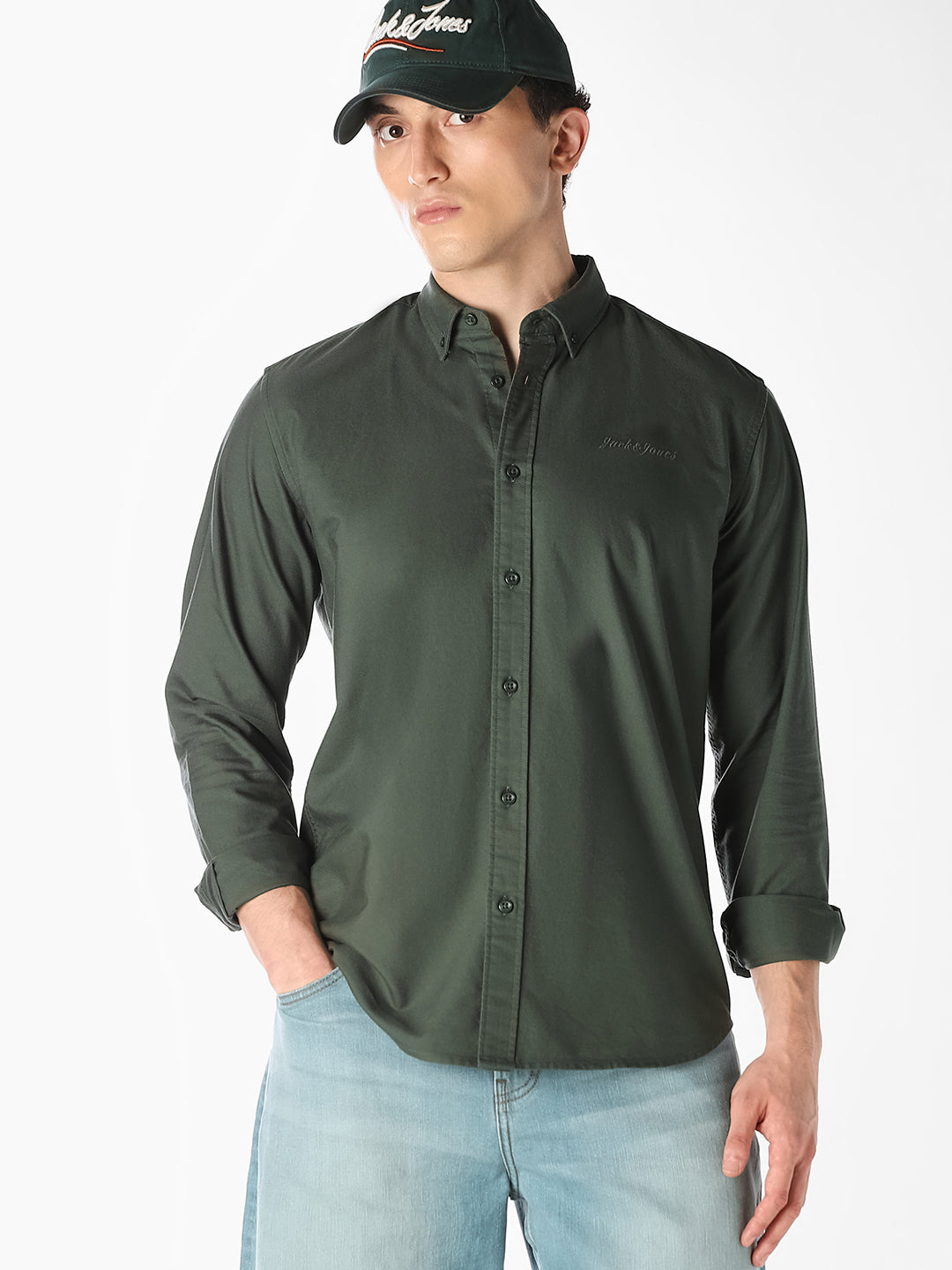 Embroidered Logo Cotton Shirt