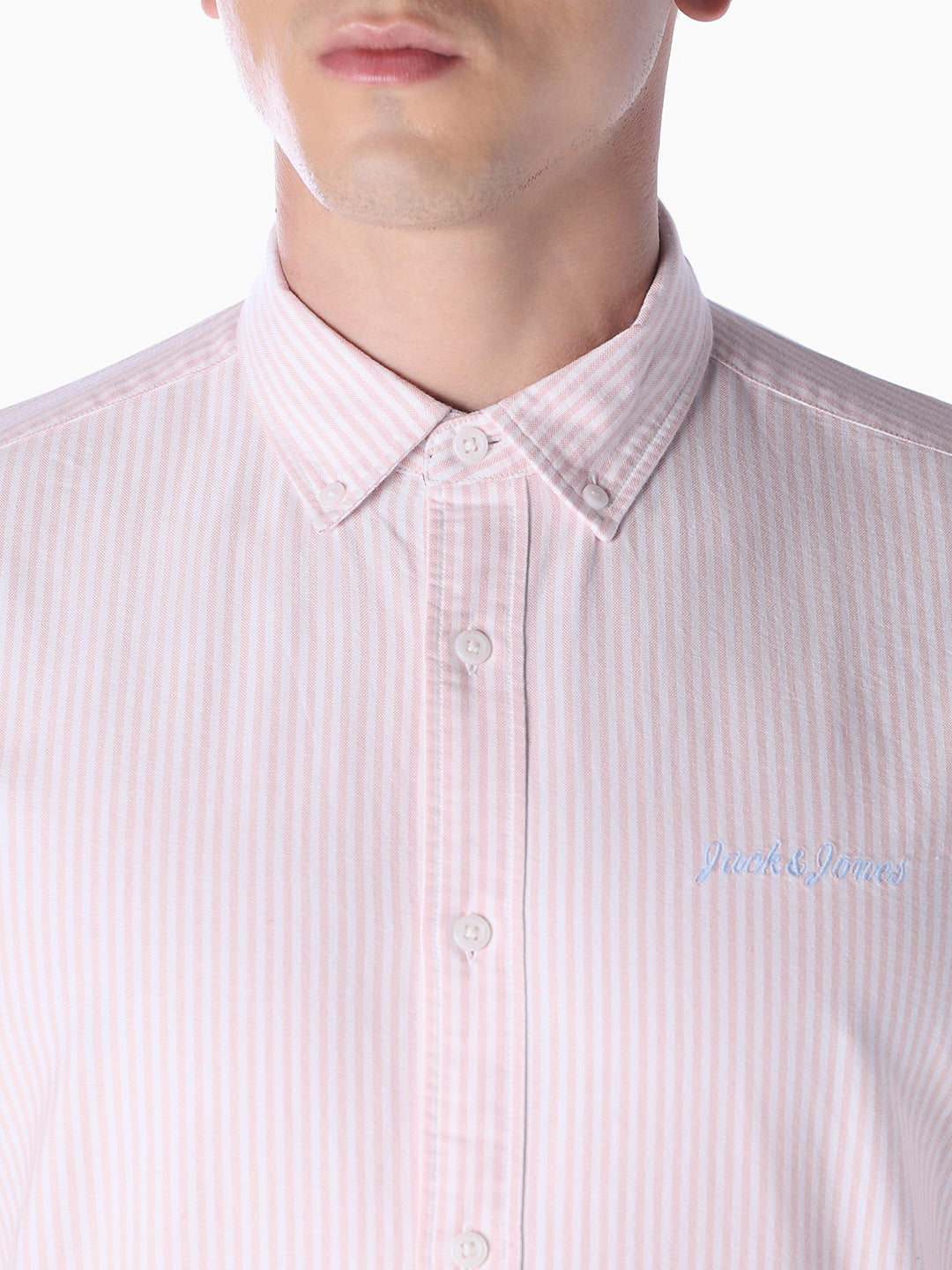 Pink contrast inner neck band Regular Fit Shirt