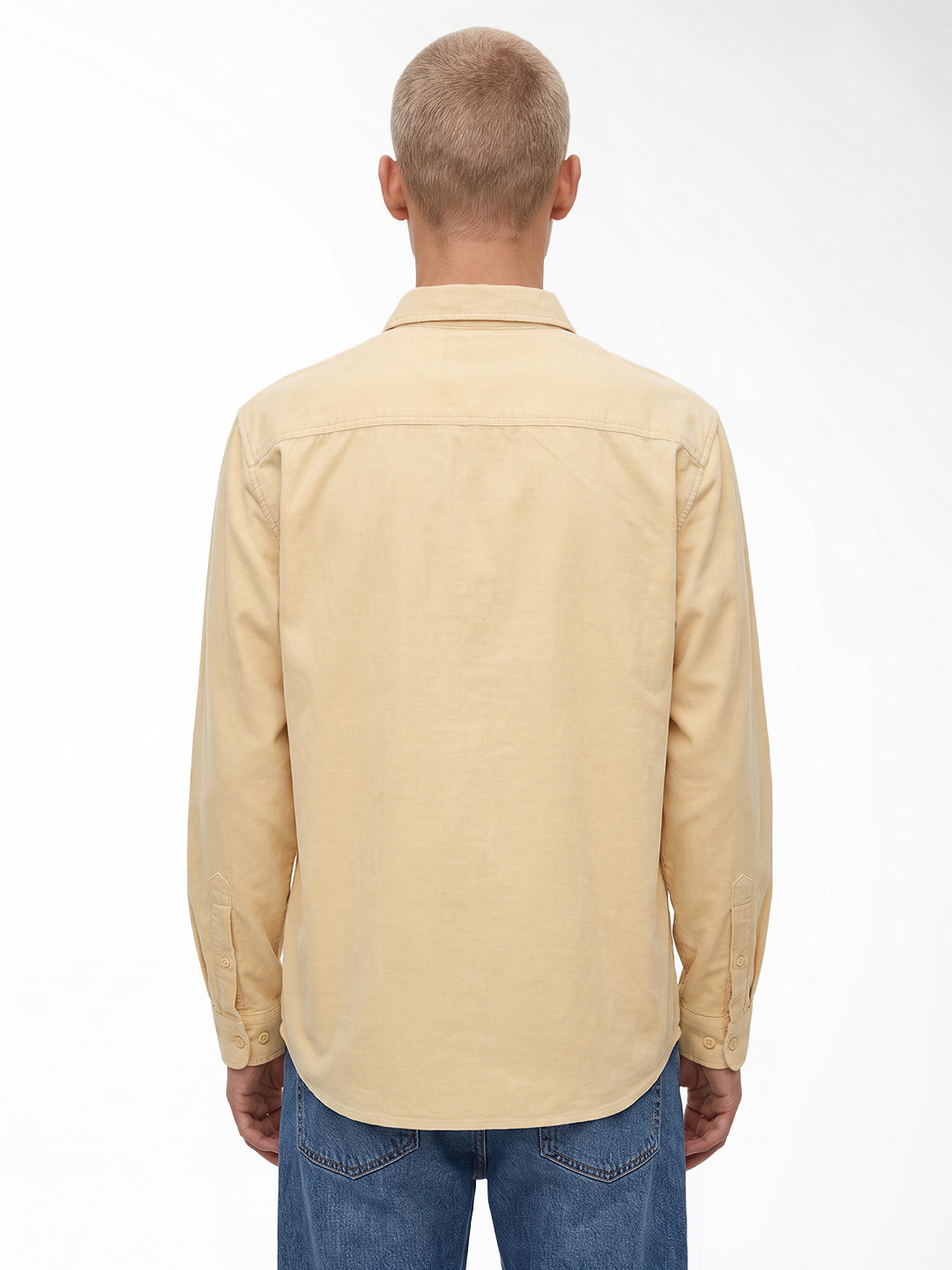 Contrast Stitch Yellow Shirt