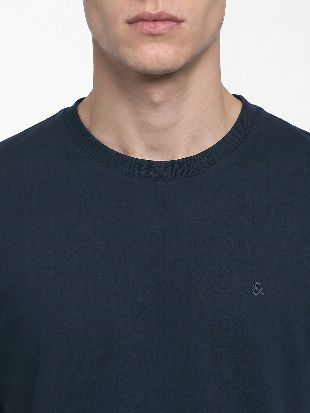 Navy Blue Embroidered T-shirt