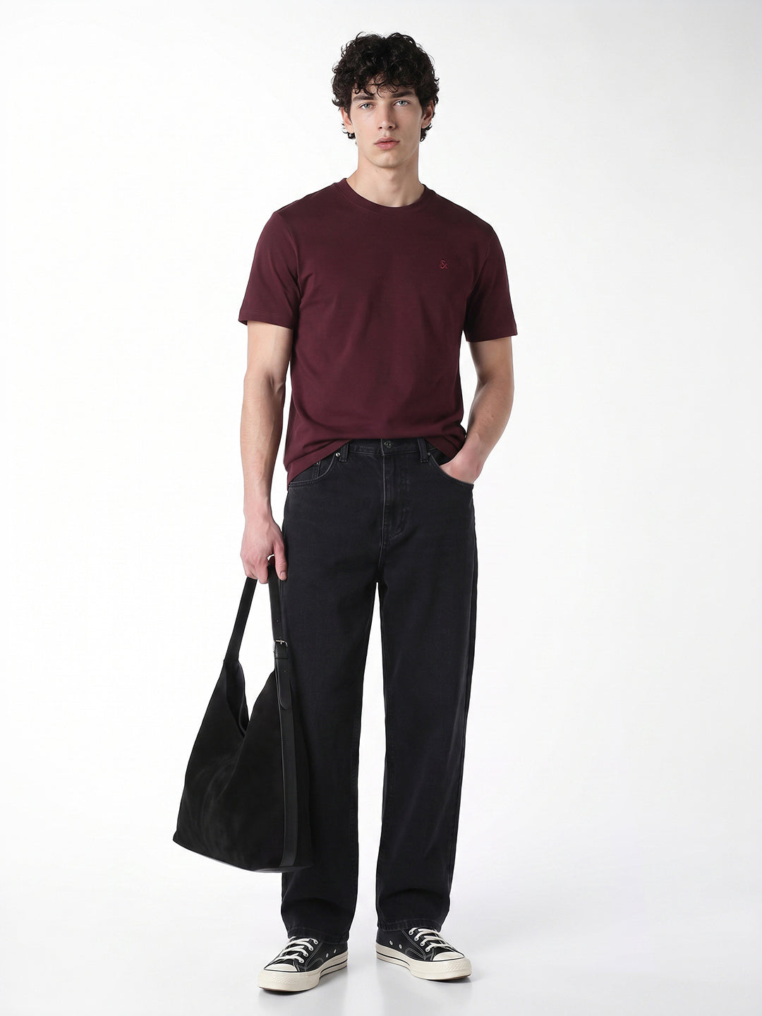 Purple Embroidered T-shirt