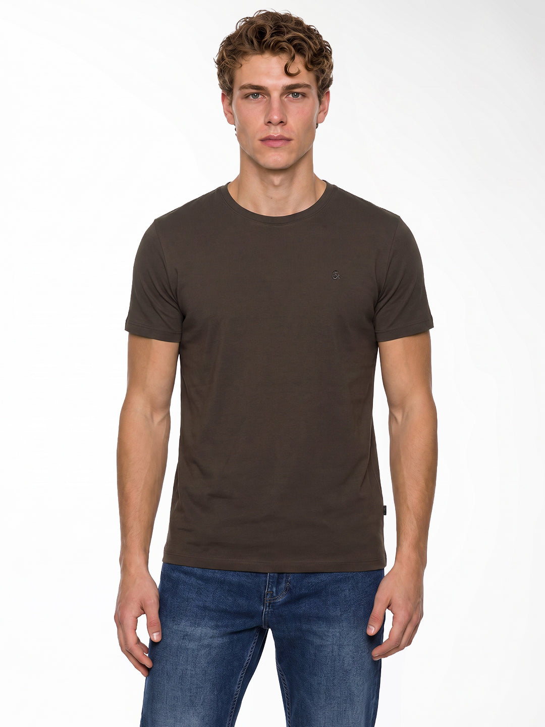 Brown Embroidered T-shirt
