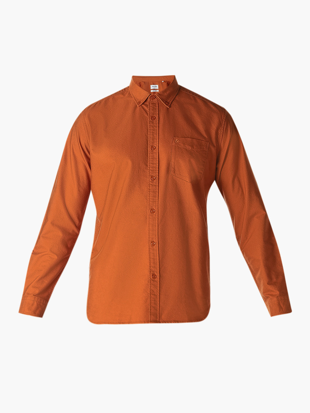 Orange Cotton Full Sleeves Shirt