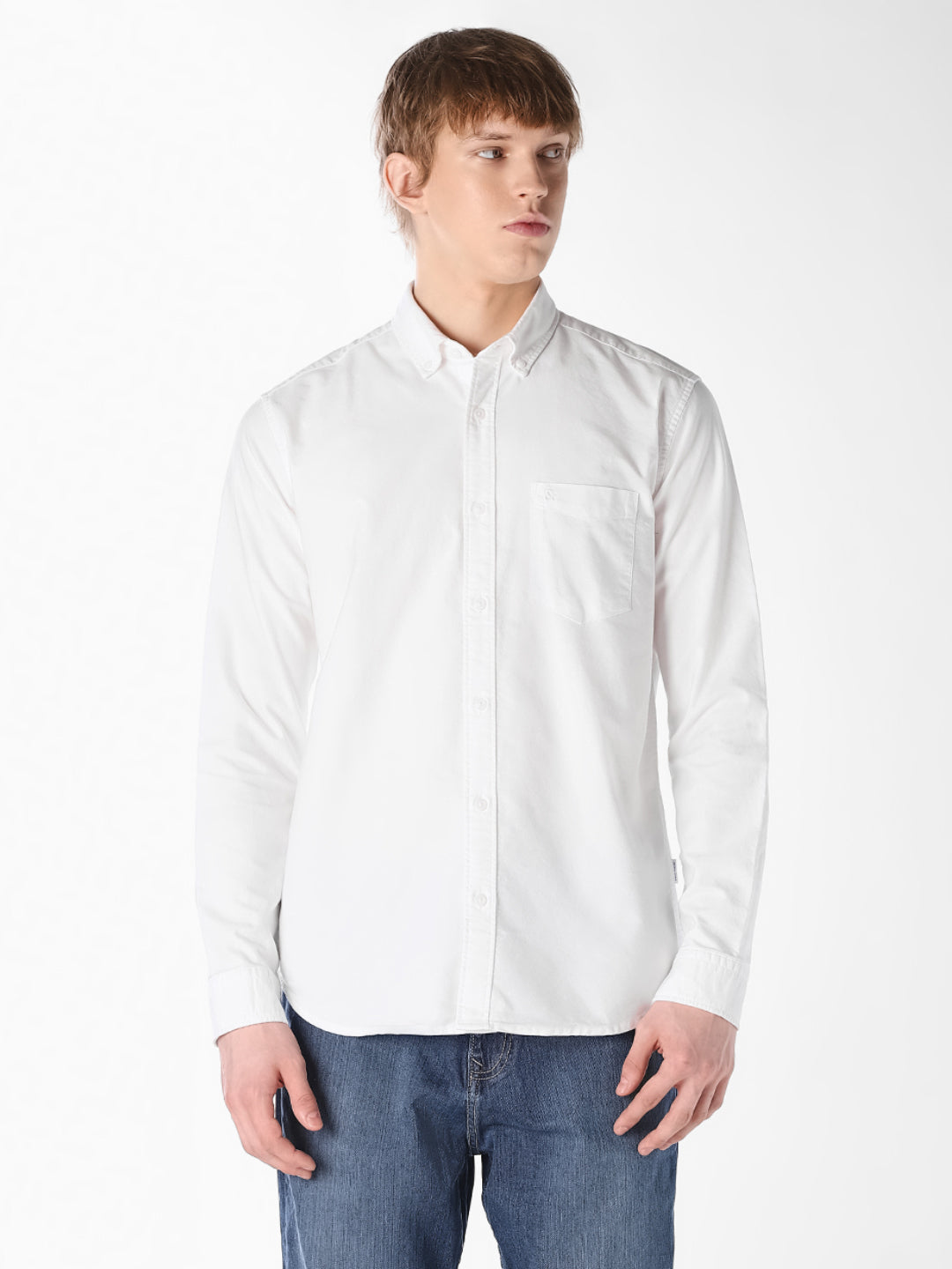 White Cotton Formal Shirt