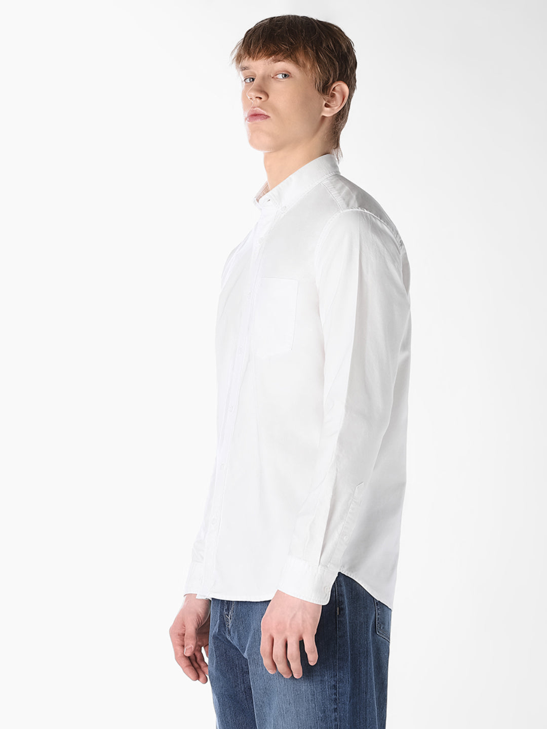 White Cotton Formal Shirt