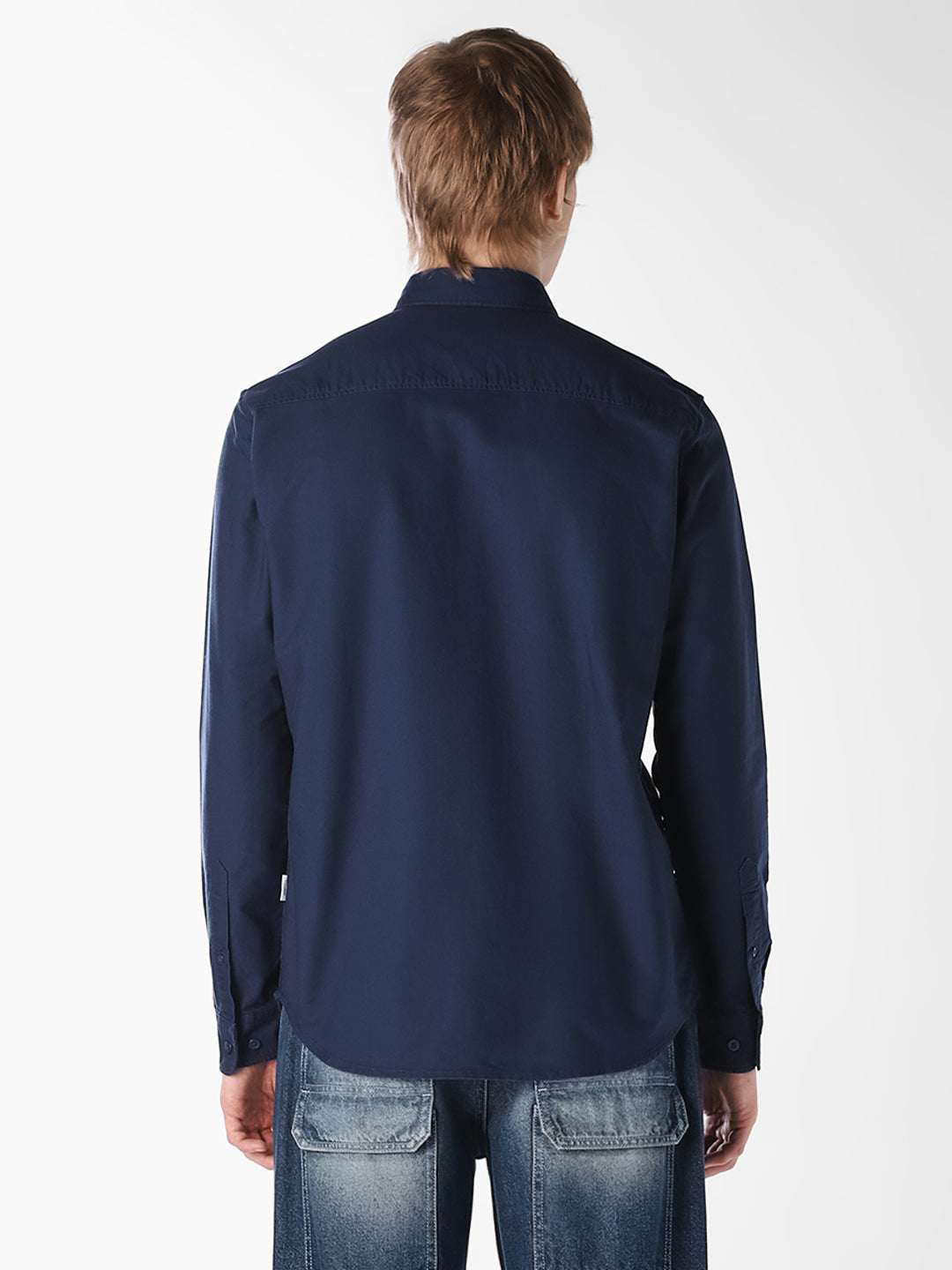 Navy Blue Cotton Formal Shirt