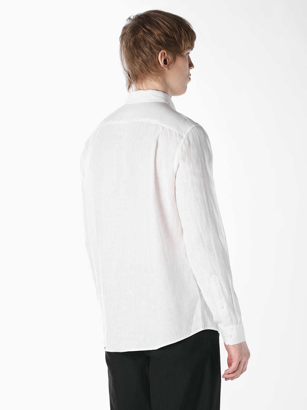 White Washed linen-cotton shirt