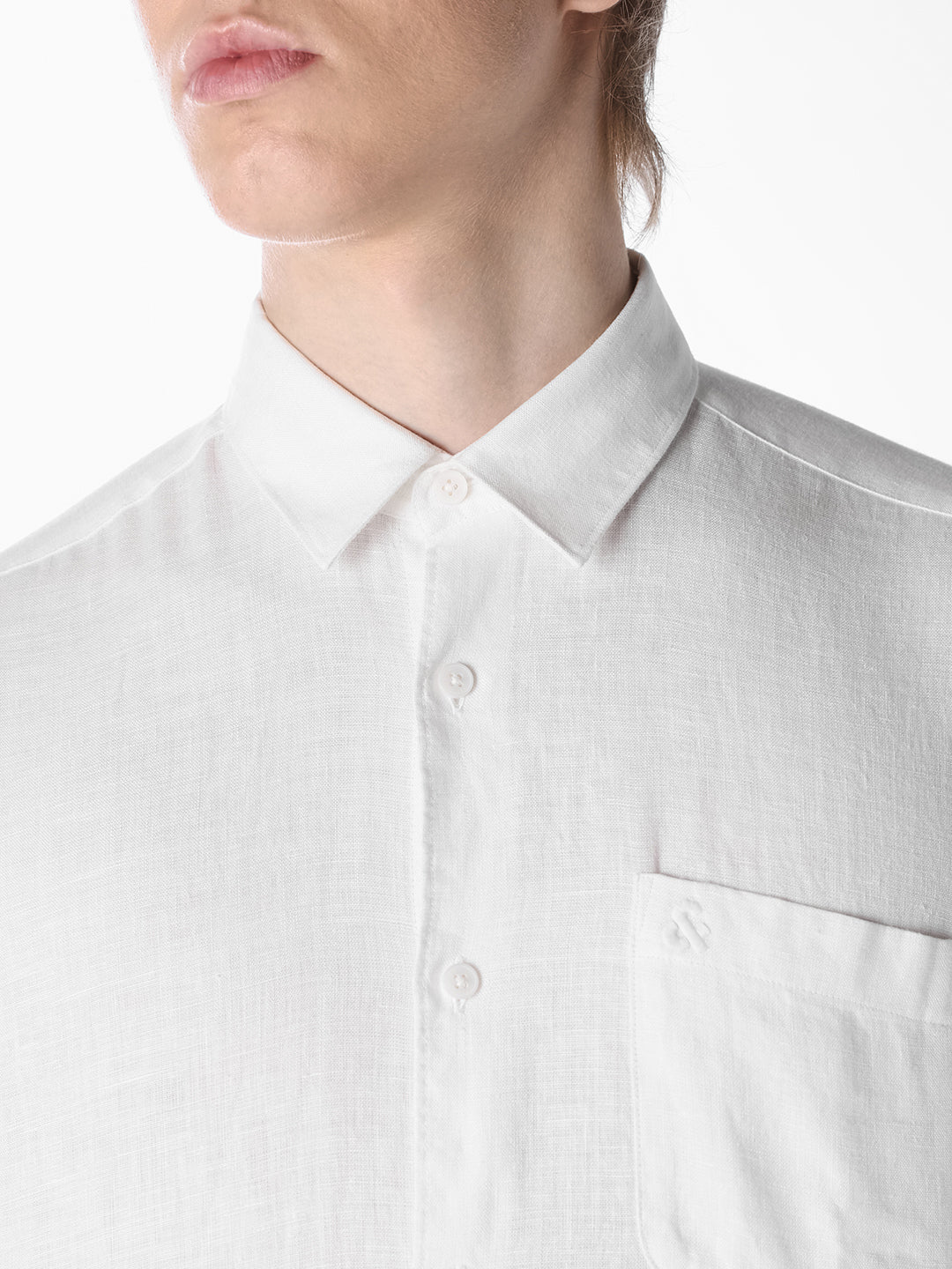White Washed linen-cotton shirt