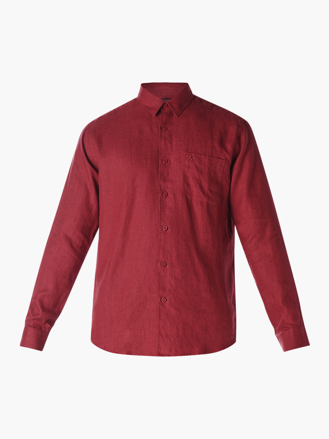 Brick Red Washed linen-cotton shirt