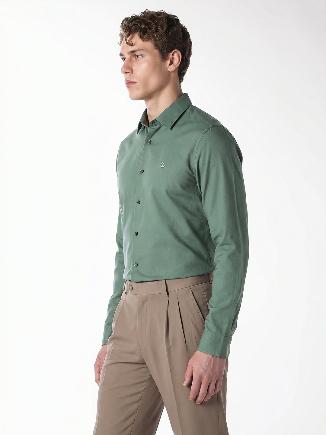 Light Green Formal Full Sleeves Shirt