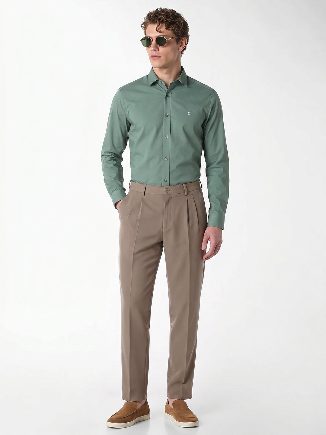 Light Green Formal Full Sleeves Shirt
