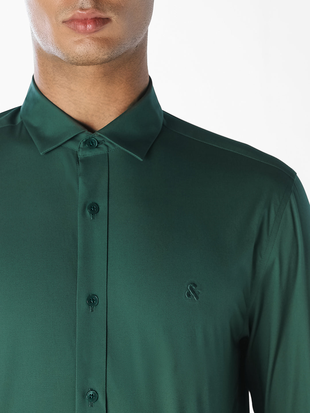 Green Formal Full Sleeves Shirt