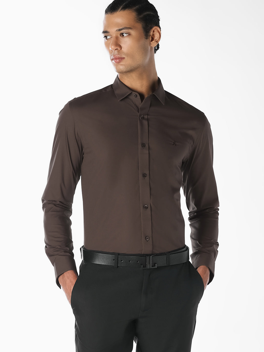 Dark Brown Formal Full Sleeves Shirt